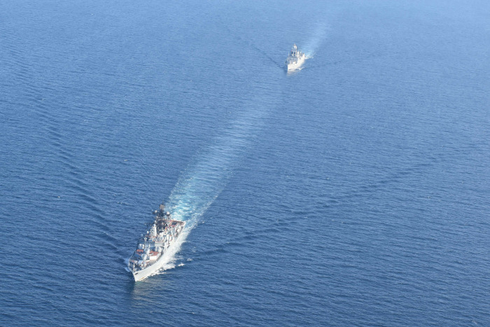 Indian Navy PASSEX with Russian Navy