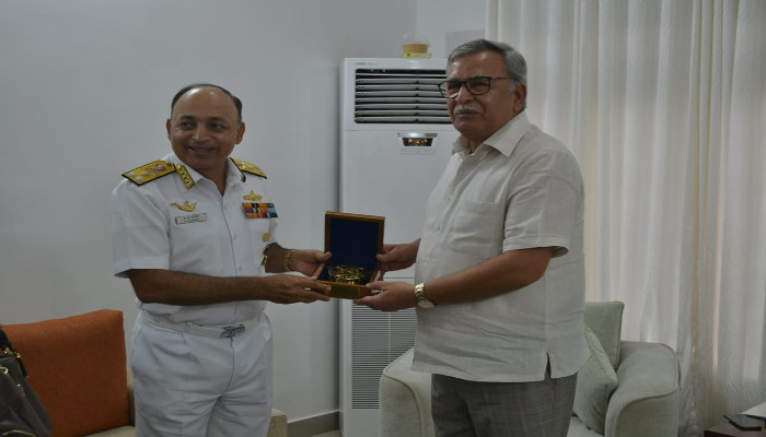 Flag Officer Commanding-in-Chief, Southern Naval Command Reviews Infrastructure Development at L&M Islands
