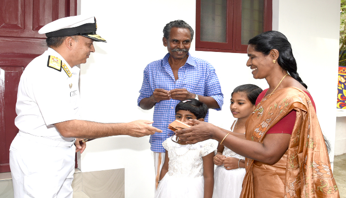 Navy Hands Over Keys of New House to Kerala Flood Victim