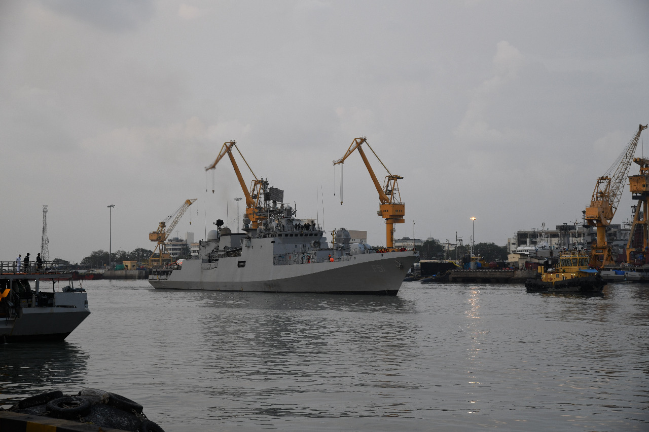 INS Trikand Arrives at Mumbai with Covid Releif Material as Part of Operation Samudra Setu II