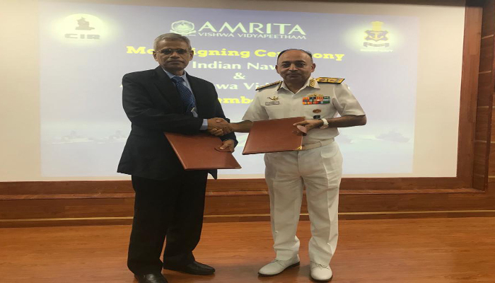 MoU Signed Between Indian Navy and Amrita Vishwa Vidyapeetham, Coimbatore