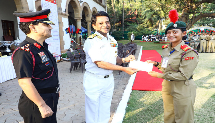 Rousing Welcome of Maharashtra National Cadet Corps Republic Day Contingent by Western Naval Command, Mumbai