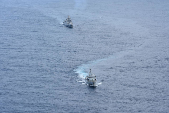 INS Talwar Exercises with a Kenyan Naval Ship