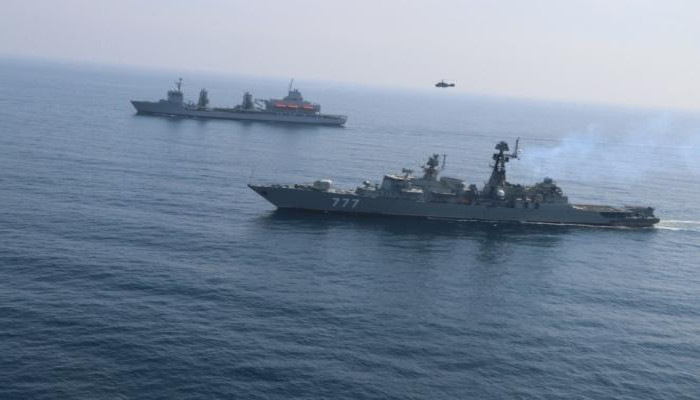 Sea Phase of Indo-Russian Tri-Service Exercise INDRA off Goa
