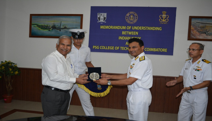 भारतीय नौसेना तथा पीएसजी कॉलेज ऑफ टेक्नोलॉजी, कोयम्बटूर के बीच समझौता ज्ञापन पर हस्ताक्षर