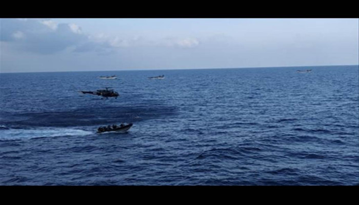 INS Sunayna Seizes Arms and Ammunition Off the Somali Coast