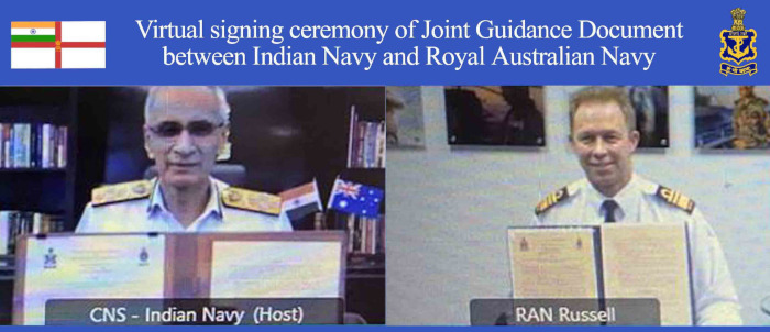 ‘Joint Guidance for the Australia – India Navy to Navy Relationship’ signed between Indian Navy and Australian Navy