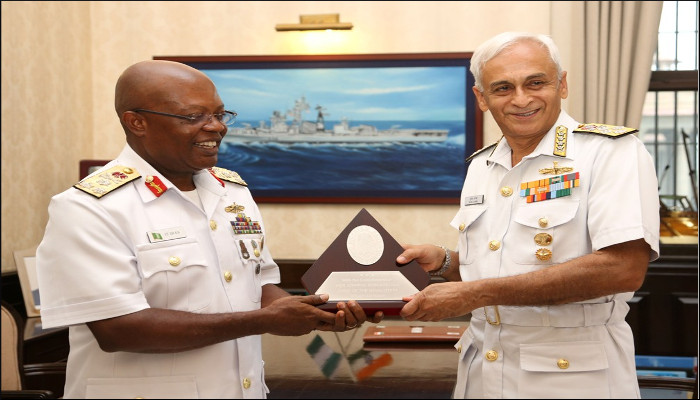 16 से 19 जुलाई 2018 तक नौसेना वाईस एडमिरल इबोक-एटे एकवे इबास, चीफ ऑफ़ द नेवल स्टाफ, नाइजीरियाई नौसेना का भारत दौरा