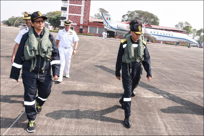 The Raksha Mantri Visits Goa Naval Area