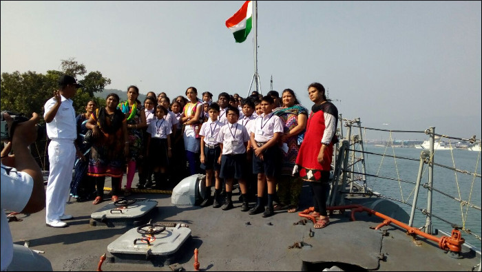 School Children Visit Indian Naval Ships at Visakhapatnam