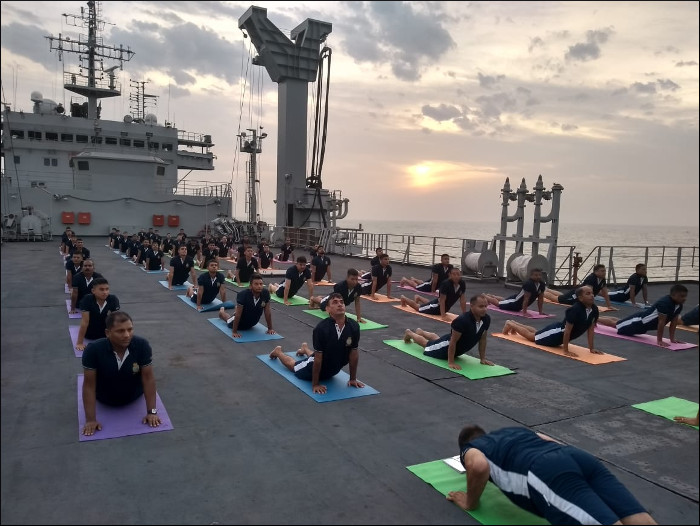 INS Sujata Celebrates 4th International Day of Yoga - 2018