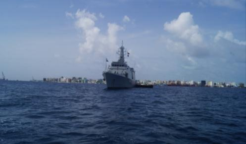 INS Sunayna on OSD for EEZ Surveillance at Maldives
