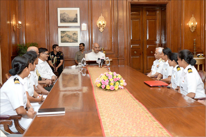 INSV Tarini Crew Calls on the Hon'ble President Shri Ram Nath Kovind