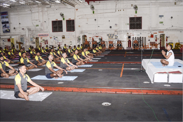 INS Vikramaditya Celebrates 4th International Day Of Yoga – 2018