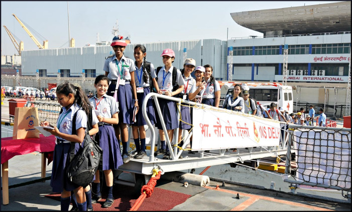 School Children Visit Ships in Harbour