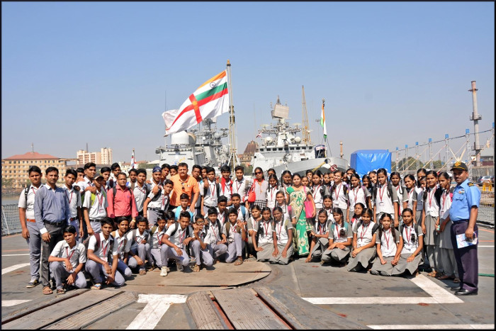 School Children Visit Ships in Harbour